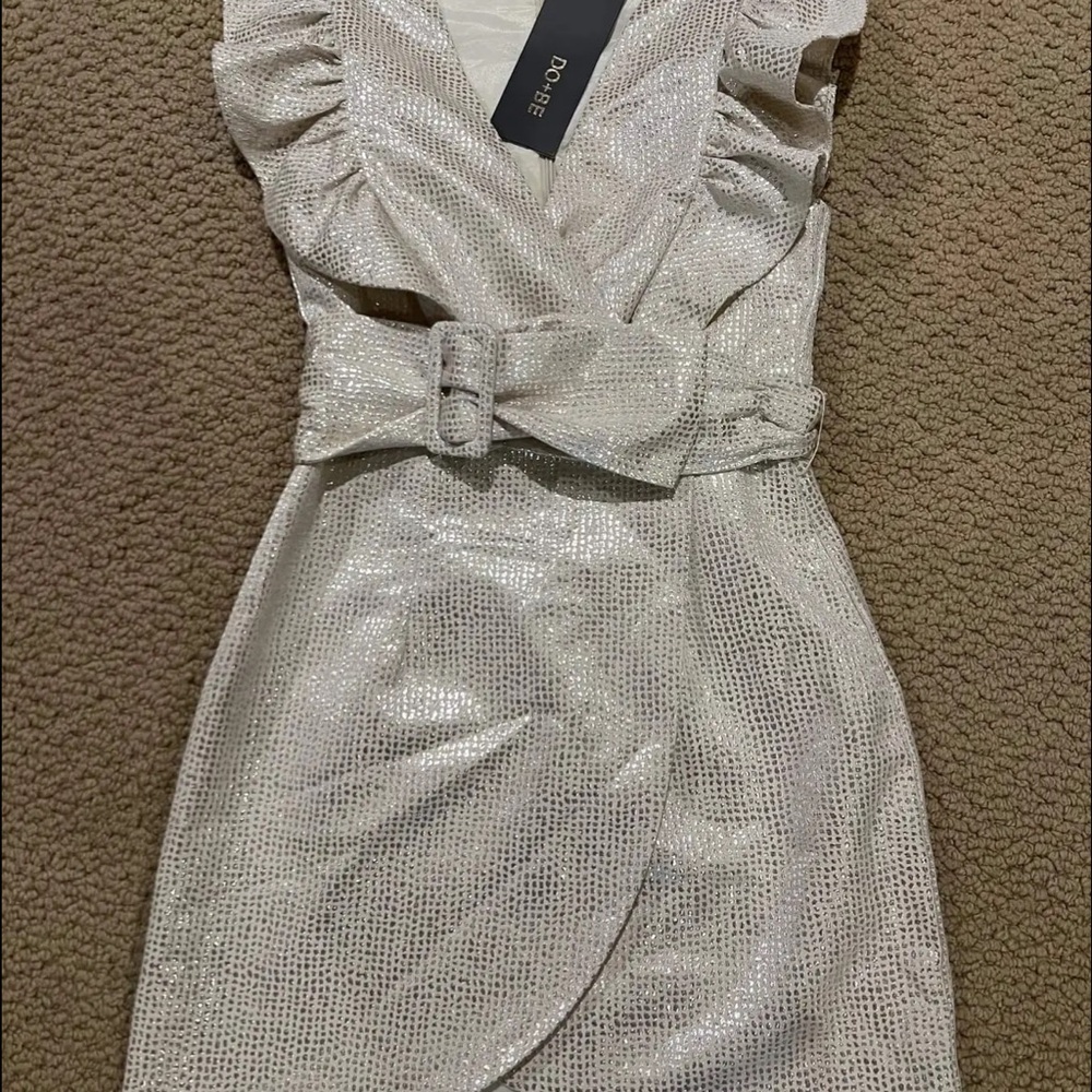 DO+BE Shimmering Silver Mini Dress